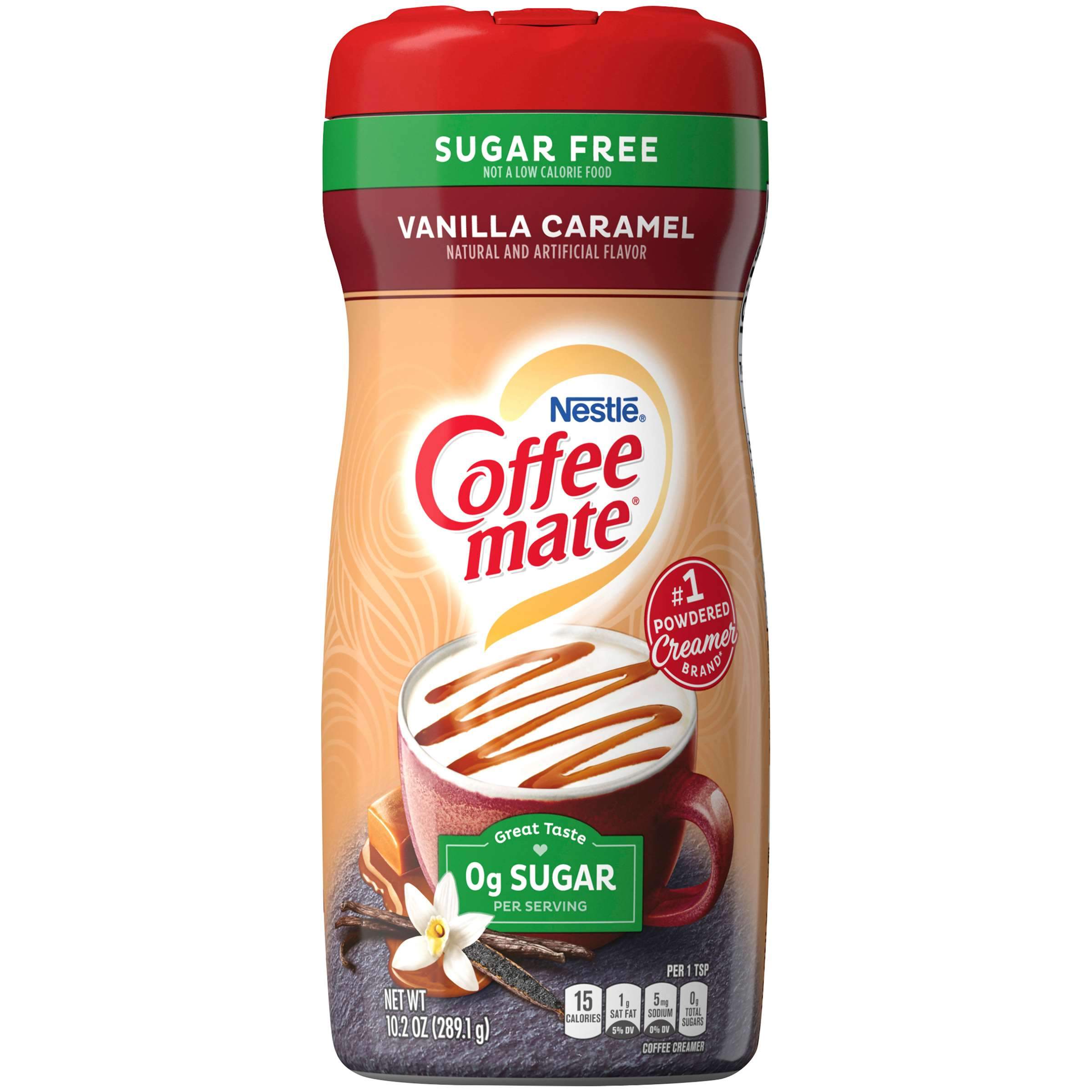 Coffee-mate Sugar Free Powder Creamer Nestle Vanilla Caramel 10.2 Ounce 