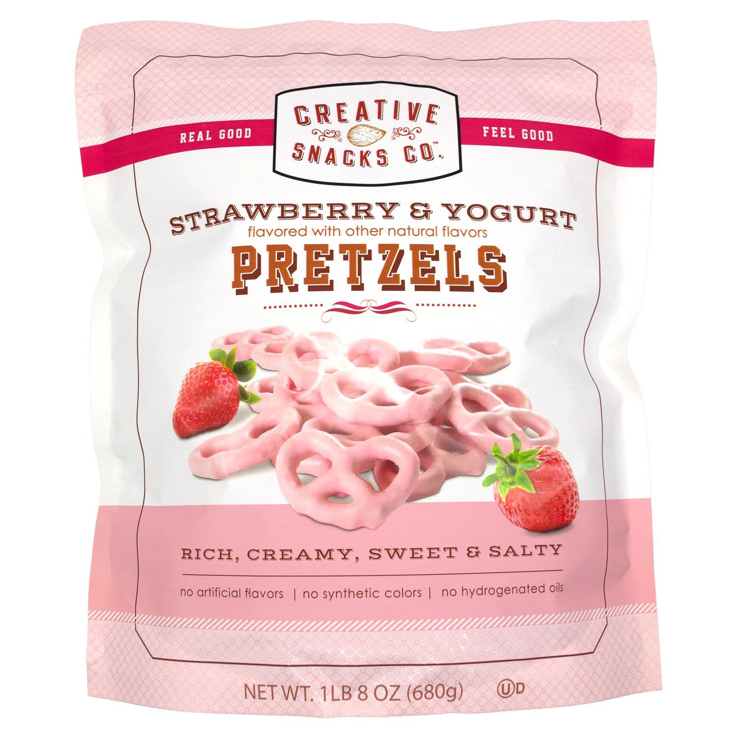 Creative Snacks Enrobed Pretzels Meltable Creative Snacks Strawberry Yogurt 24 Ounce 