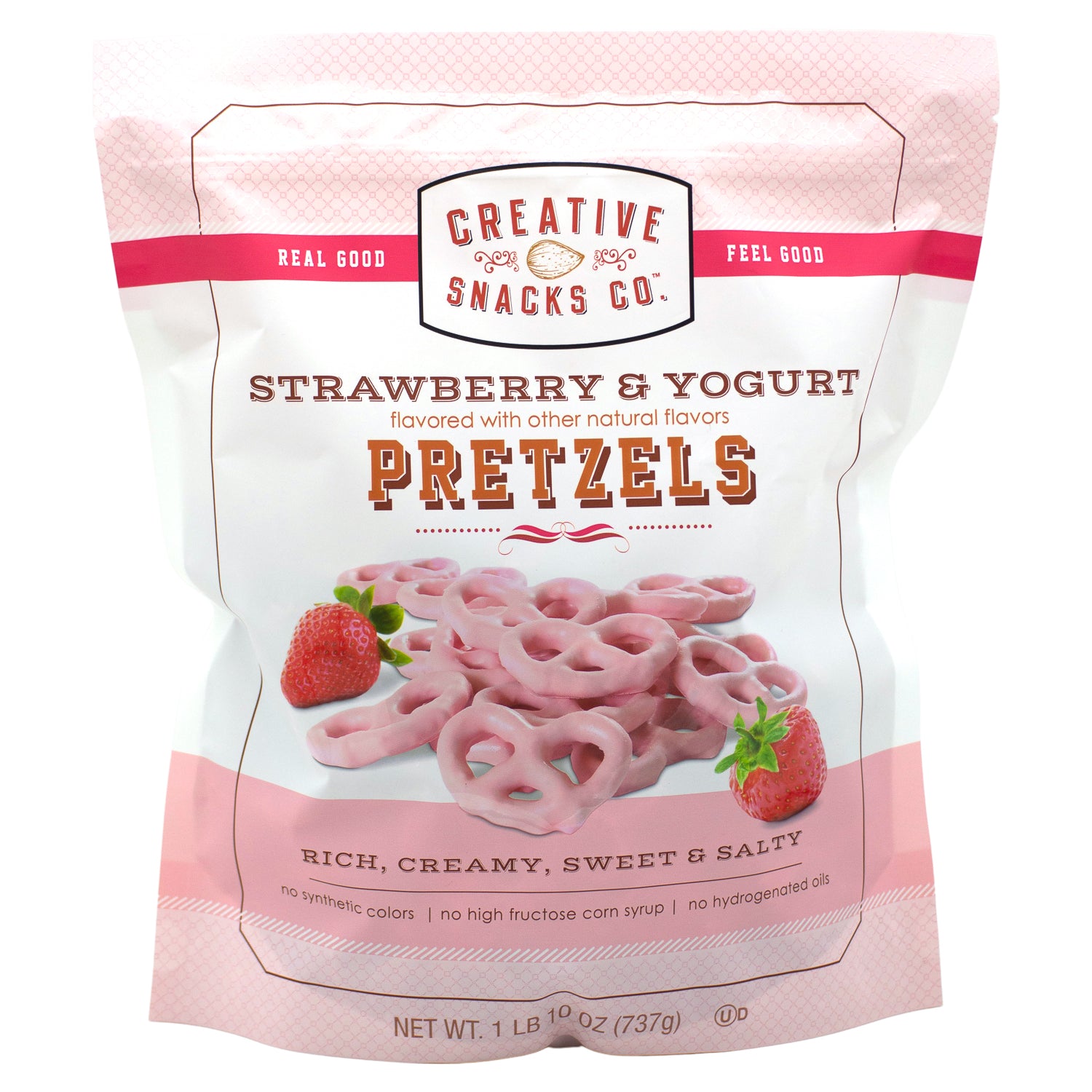 Creative Snacks Enrobed Pretzels Meltable Creative Snacks Strawberry Yogurt 26 Ounce 