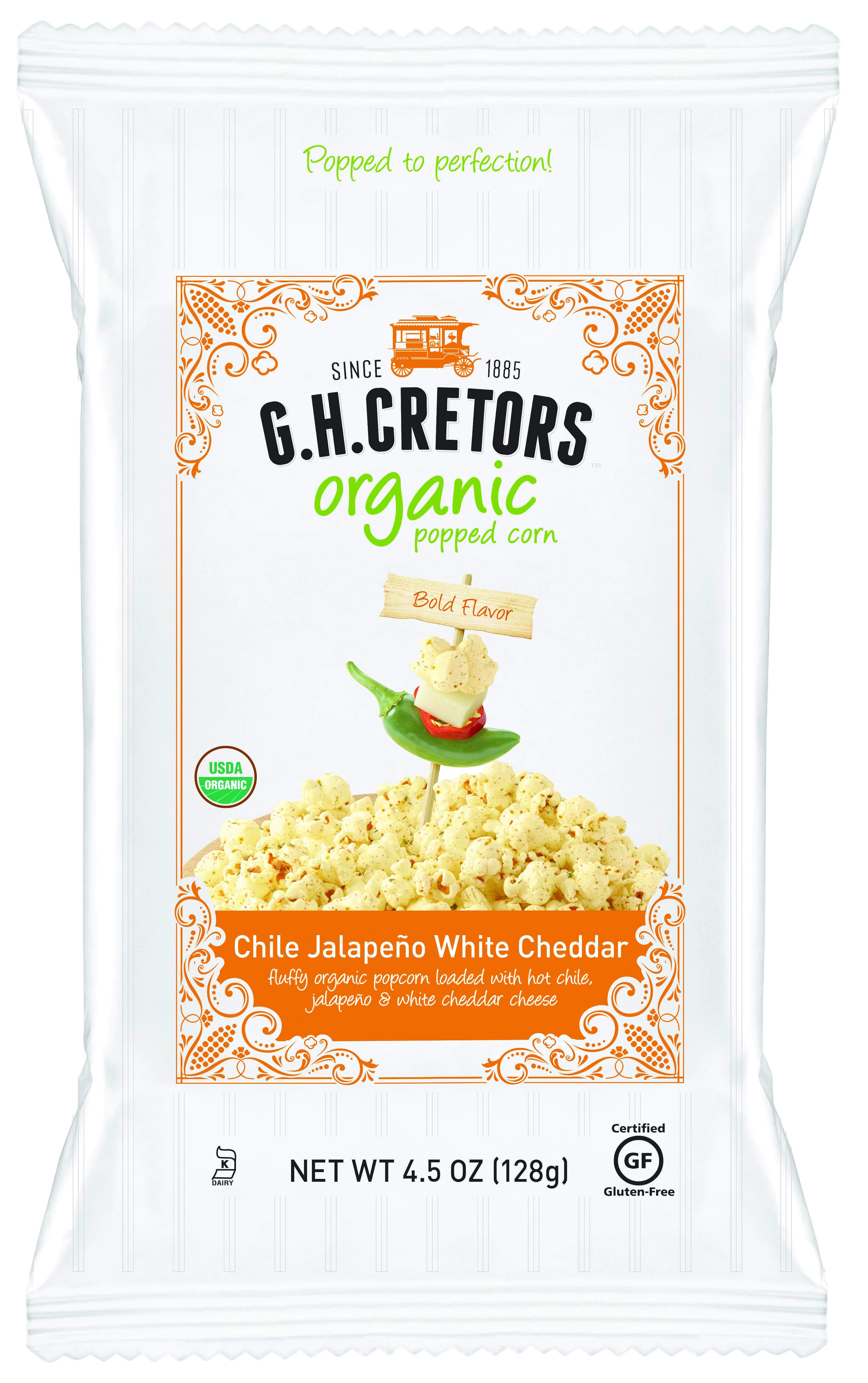 Cretors Hancrafted Small-Batch Popcorn G.H. Cretors Organic Chile Jalapeño & White Cheddar 4.5 Ounce 