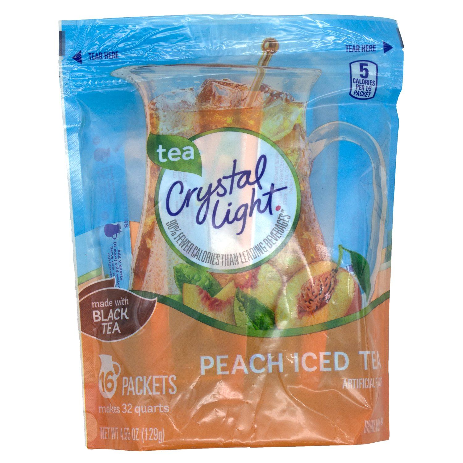 Crystal Light Drink Mixes Crystal Light Peach Iced Tea 16 Pitcher Packets 