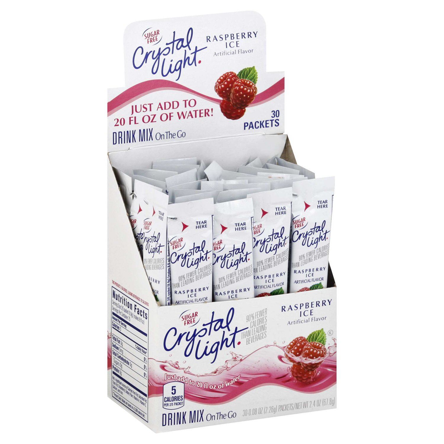 Crystal Light Drink Mixes Crystal Light Raspberry Ice 30 Count 