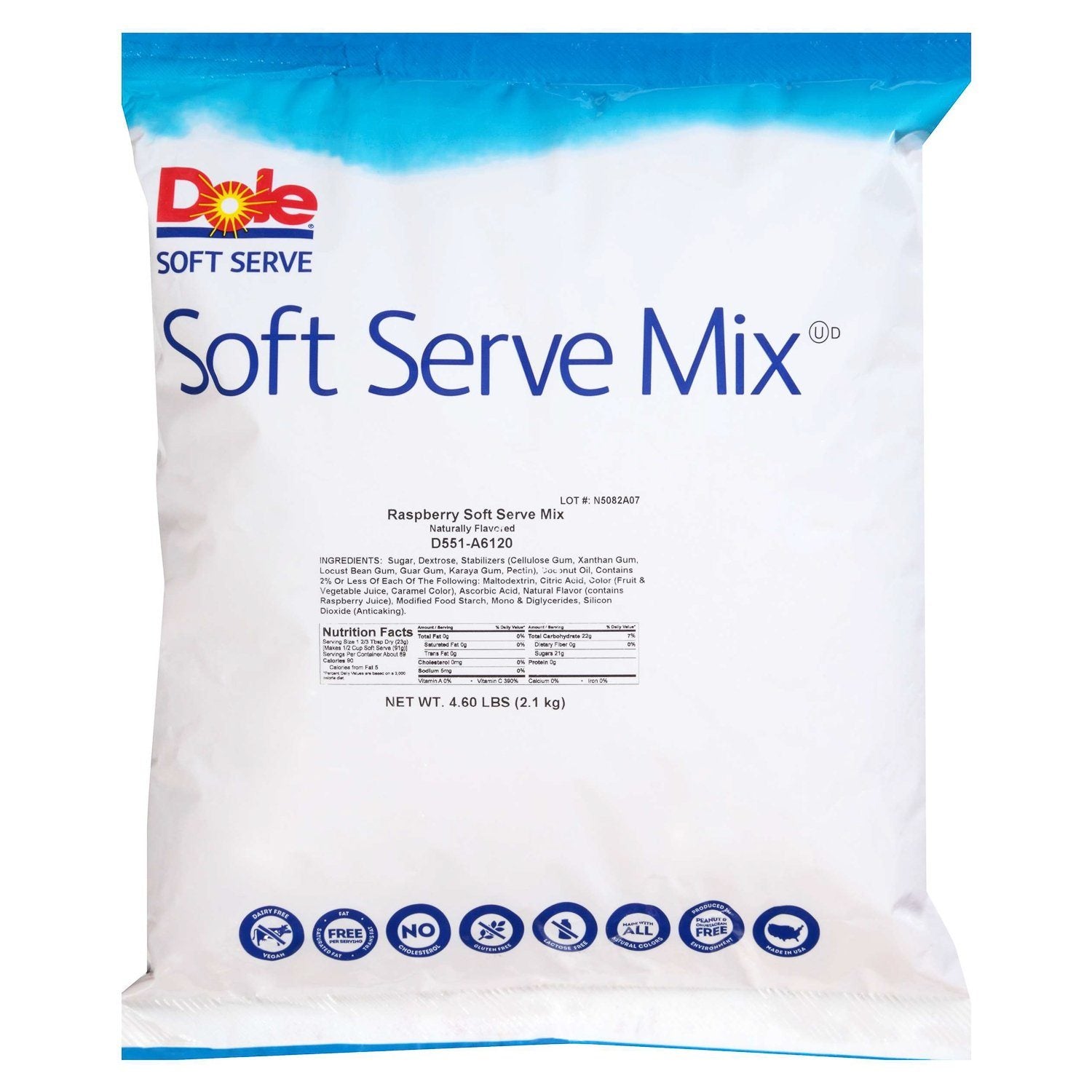 Dole Soft Serve Mix Dole Raspberry 4.6 Pound 
