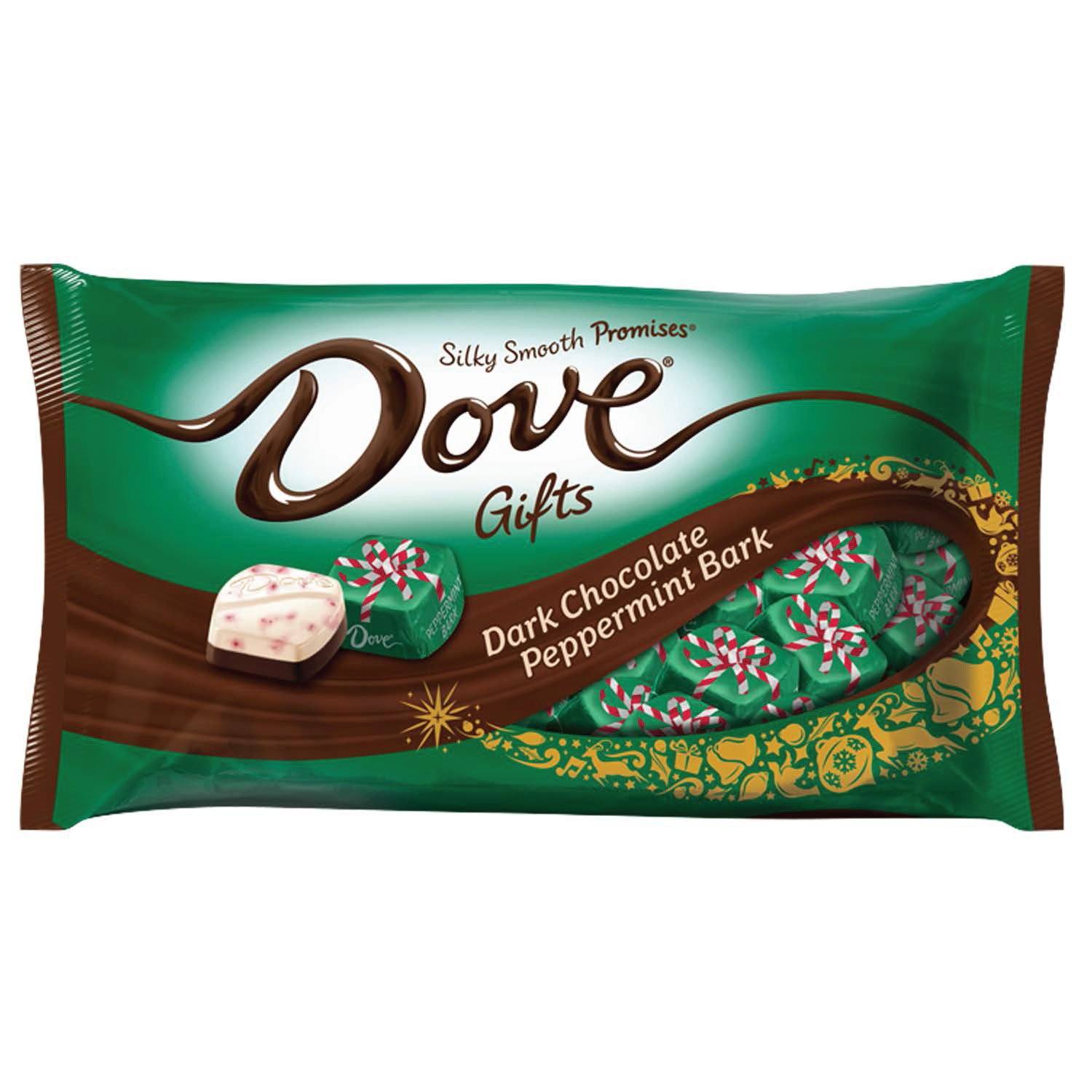 DOVE PROMISES Silky Smooth Chocolate Meltable Dove Dark Peppermint Bark 7.94 Ounce 