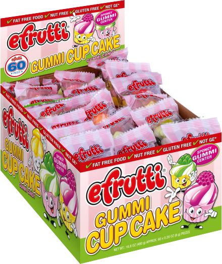 efrutti Gummi Candy eFruity Gummi Cupcake 0.28 Oz-60 Count 