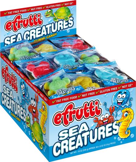 efrutti Gummi Candy eFruity Sea Creatures 0.32 Oz-60 Count 