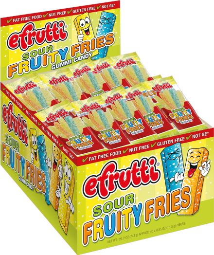 efrutti Gummi Candy eFruity Sour Fruity Fries 0.55 Oz-48 Count 
