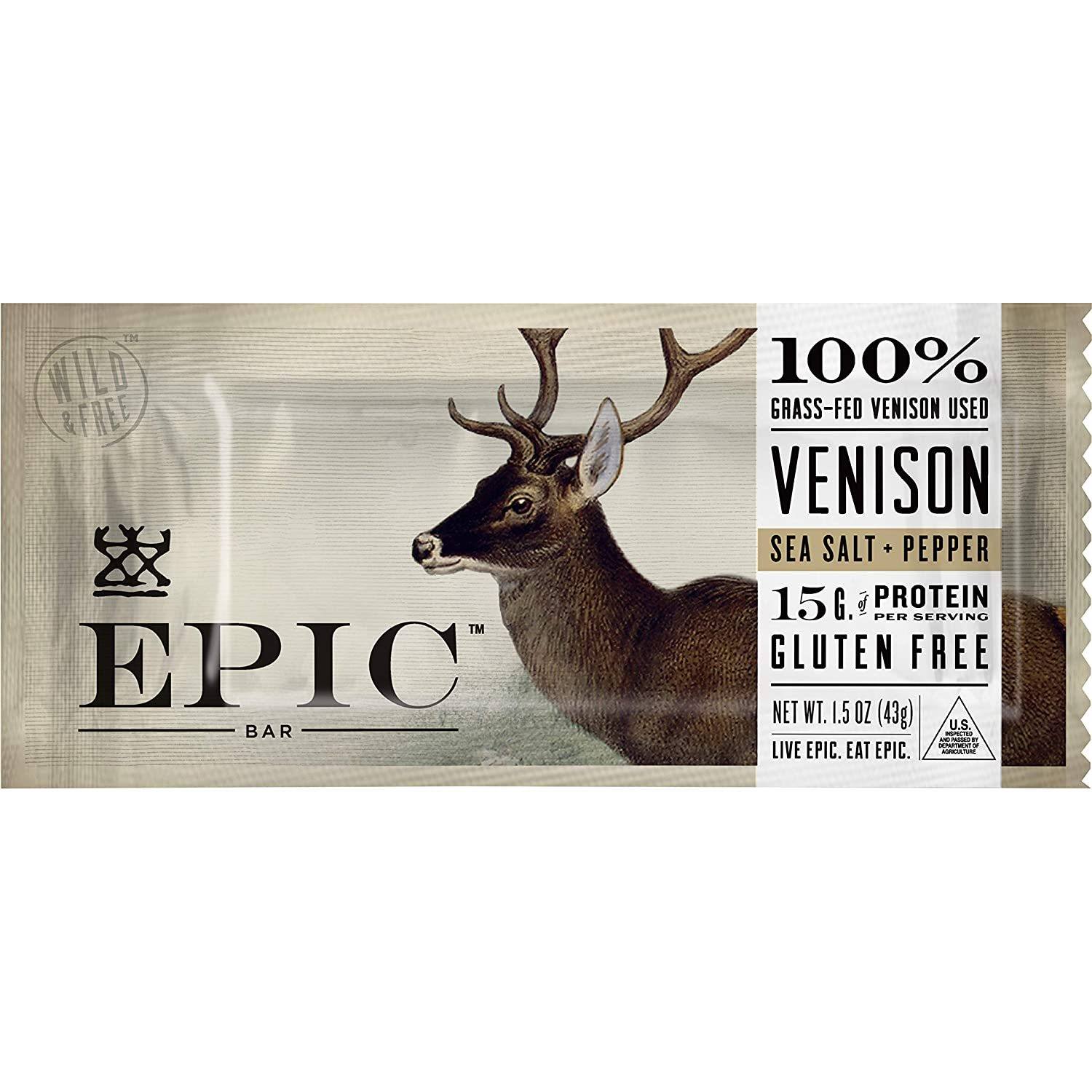 Epic Meat Bars Epic Venison Sea Salt + Pepper 1.5 Ounce