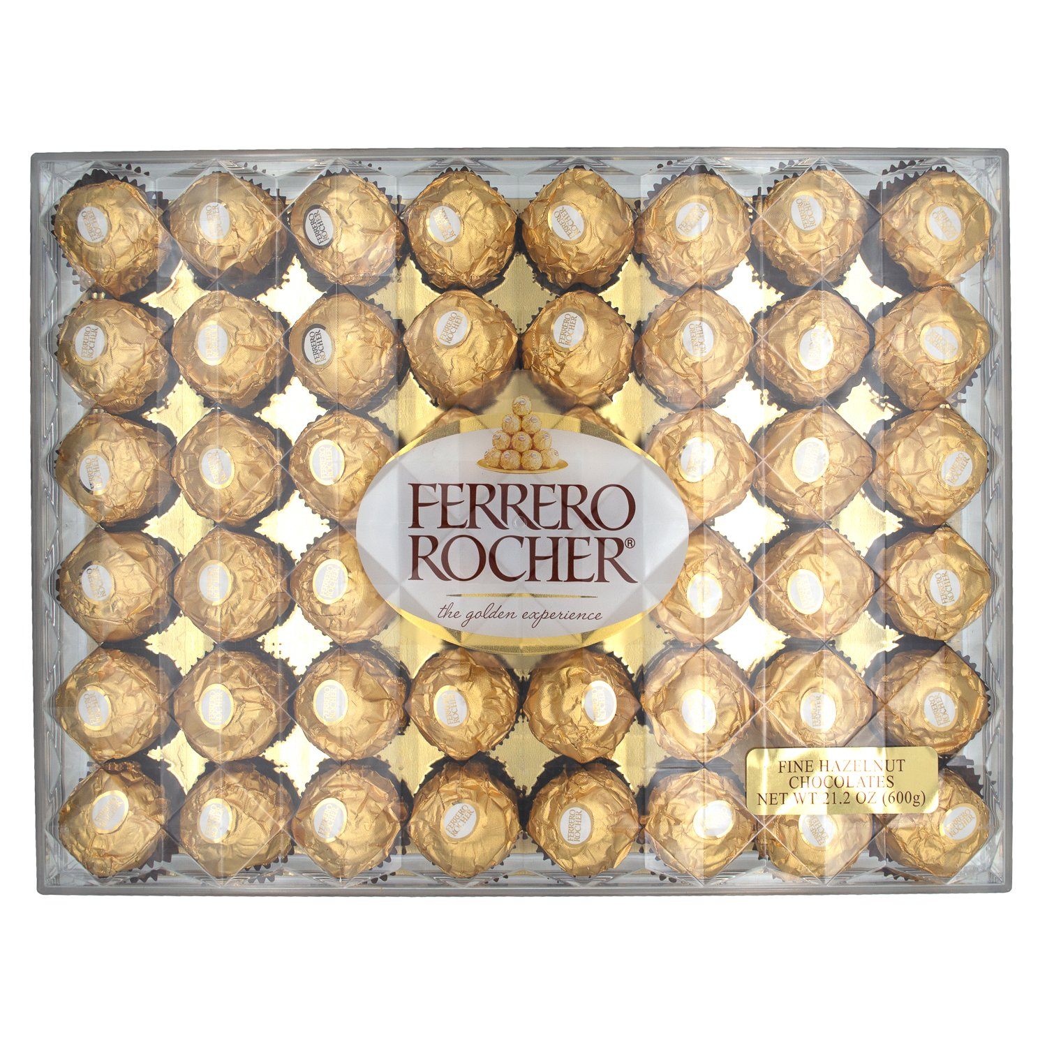 Ferrero Rocher Fine Hazelnut Chocolates Meltable Ferrero Rocher Original 48 Ct-21.2 Oz 