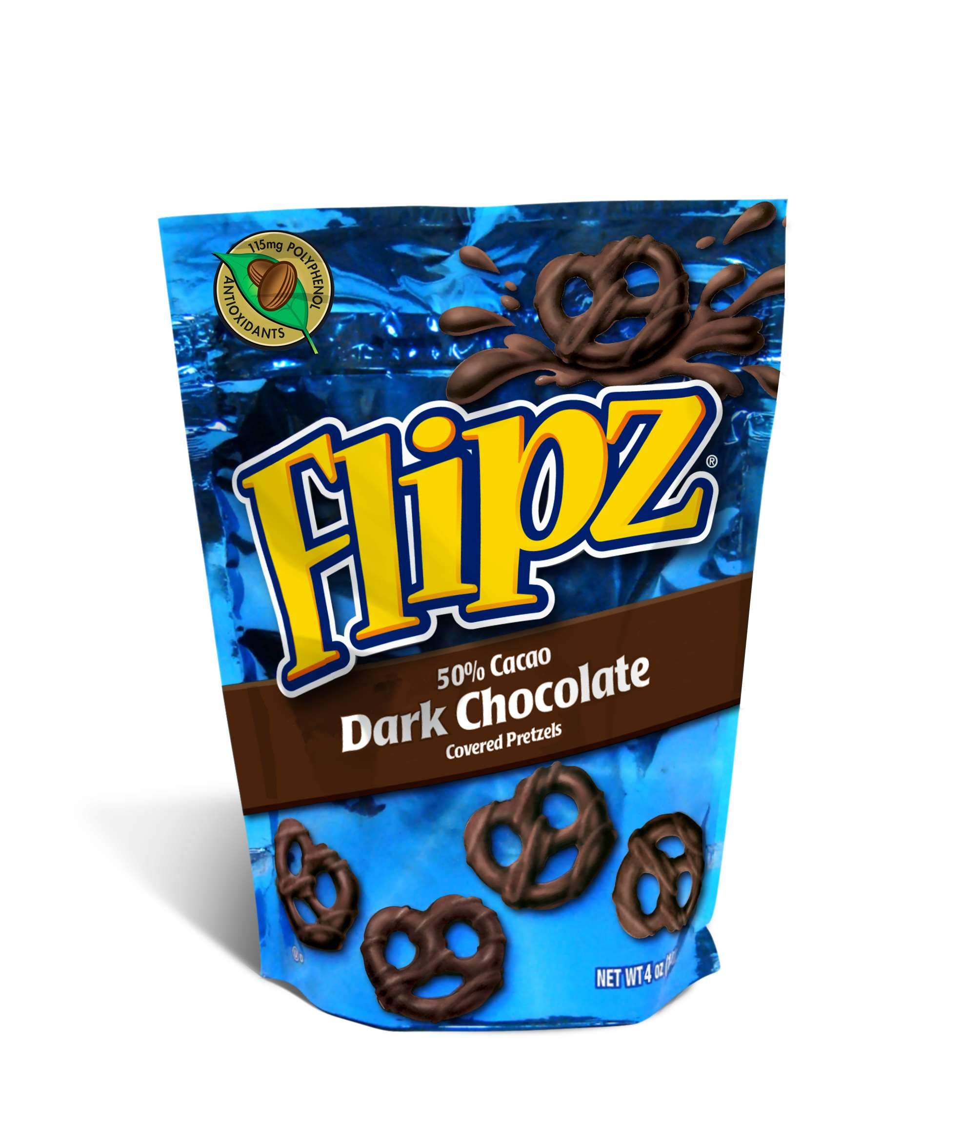 Flipz Chocolate Covered Pretzels Flipz Dark Chocolate 4 Ounce 