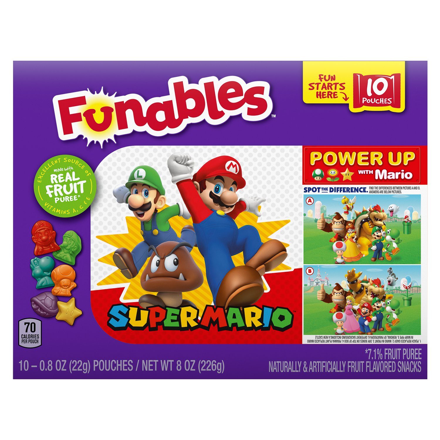 Funables Fruit Snacks Funables Super Mario 0.8 Oz-10 Count 