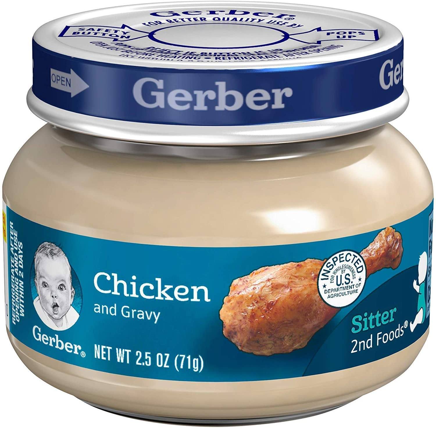 Gerber 2nd Foods Baby Food Gerber Chicken and Gravy 2.5 Oz-10 Count 