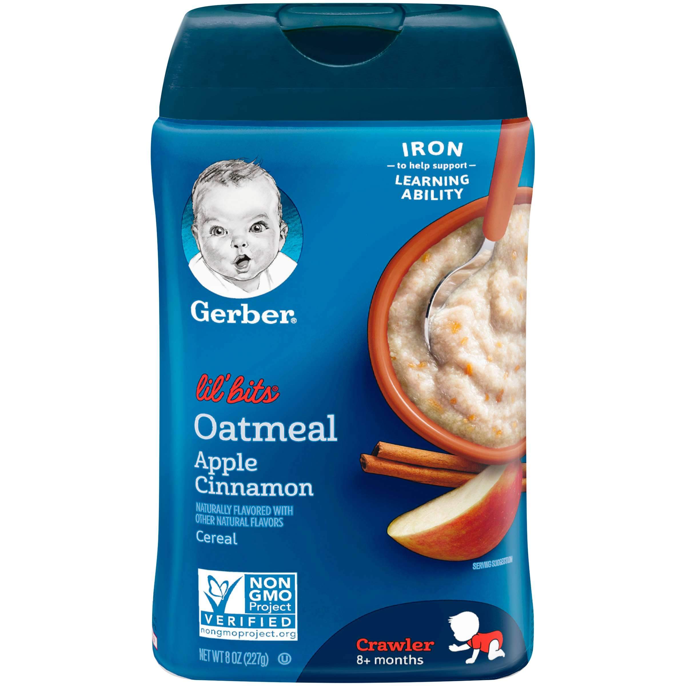 Gerber Crawler & Toddler Cereal Gerber Lil' Bits Oatmeal Apple Cinnamon 8 Ounce 