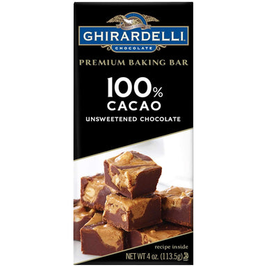 Ghirardelli Chocolate Baking Bars Meltable Ghirardelli 100% Cacao 4 Ounce 