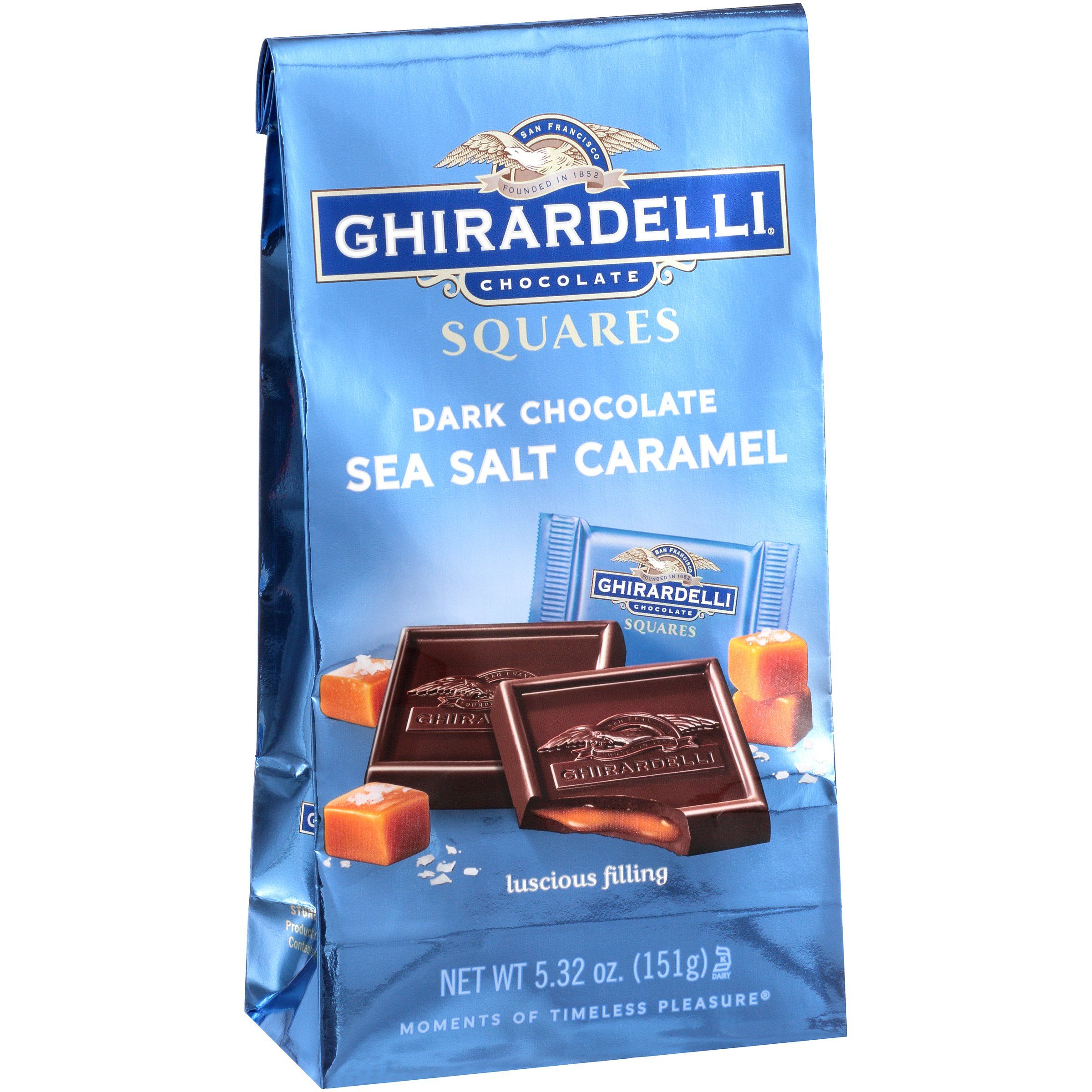 Ghirardelli Chocolate Squares Ghirardelli Dark Chocolate Sea Salt Caramel 5.32 Ounce 