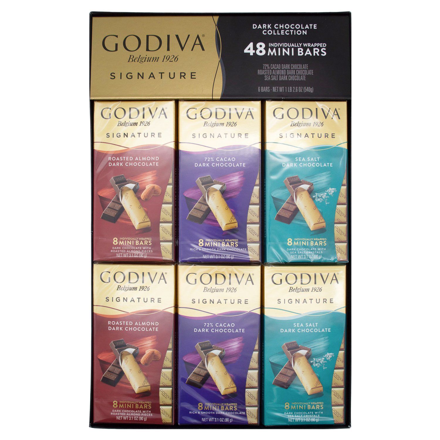 Godiva Signature Mini Bars Meltable Godiva Variety 3.1 Oz-6 Count 