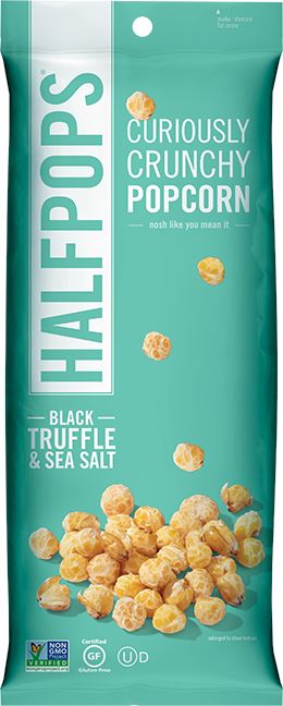Halfpops - Curiously Crunchy Popcorn Halfpops Black Truffle & Sea Salt 1.4 Ounce 