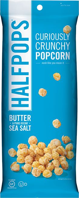 Halfpops - Curiously Crunchy Popcorn Halfpops Butter & Pure Ocean Sea Salt 1.4 Ounce 