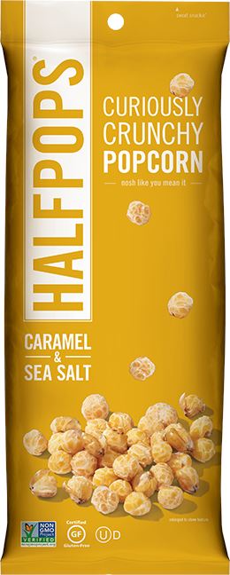Halfpops - Curiously Crunchy Popcorn Halfpops Caramel & Sea Salt 1.4 Ounce 