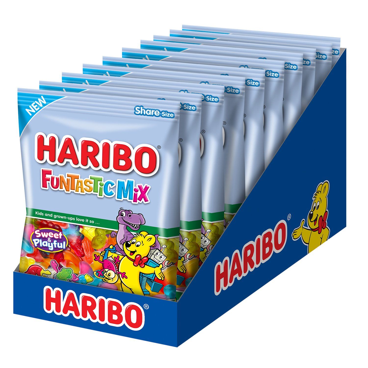 Haribo Gummi Candies Meltable Haribo Funtastic Mix 8 Oz-10 Count 