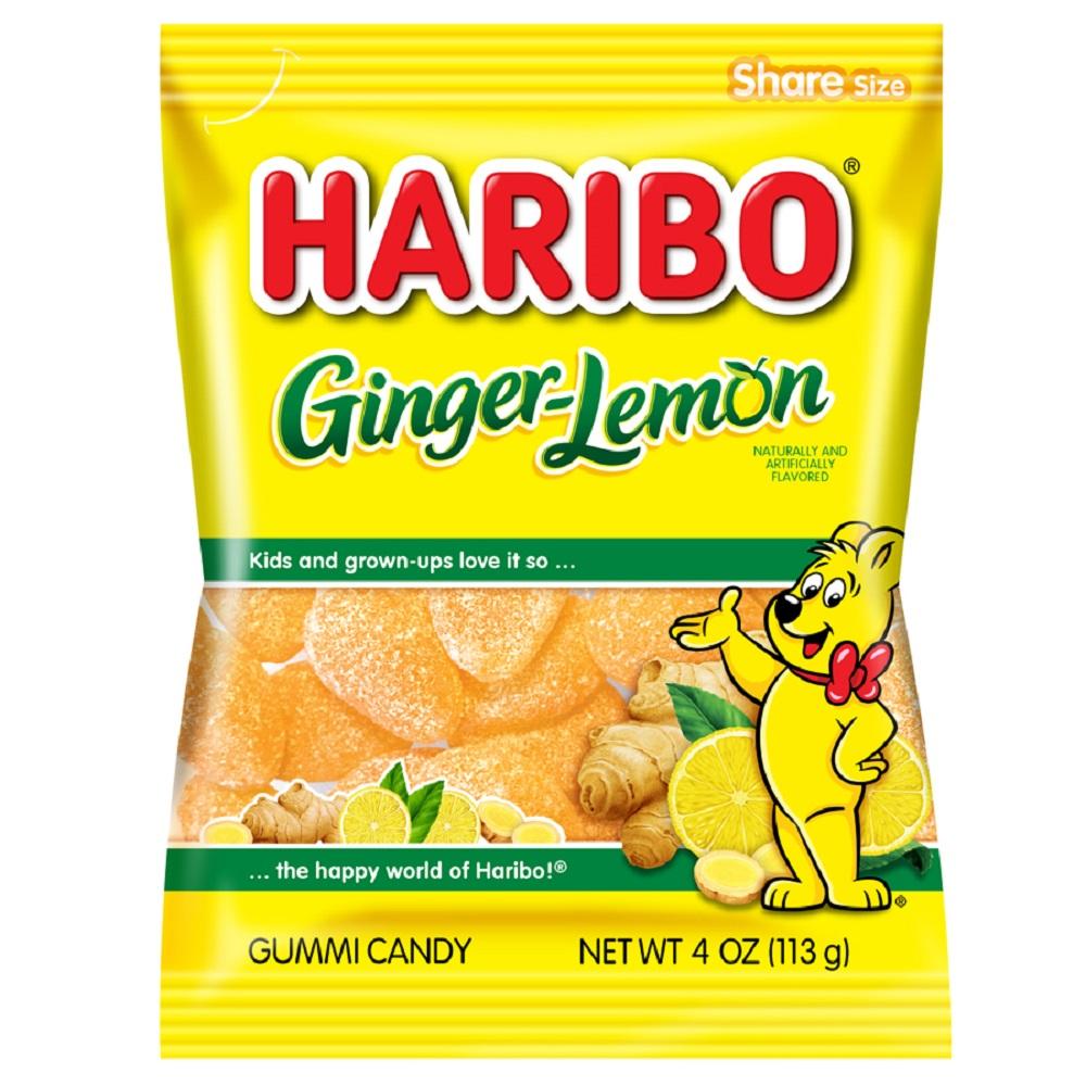 Haribo Gummi Candies Meltable Haribo Ginger-Lemon 4 Ounce 