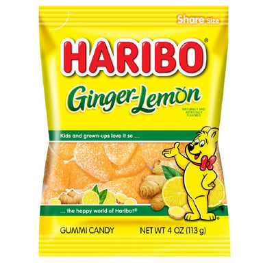 Haribo Gummi Candies Meltable Haribo Ginger-Lemon 4 Ounce 