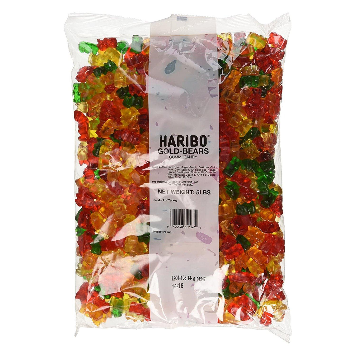 Haribo Gummi Candies Meltable Haribo Goldbears 5 Pound 