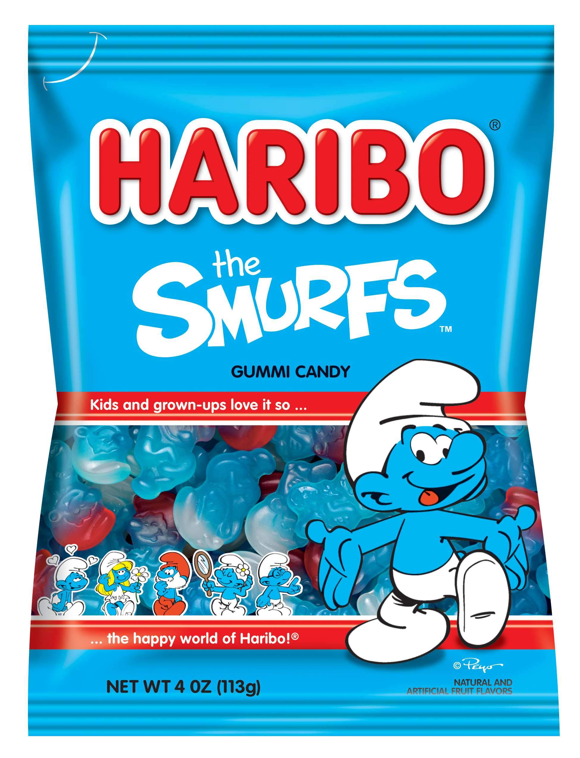 Haribo Gummi Candies Meltable Haribo Smurfs 4 Ounce 