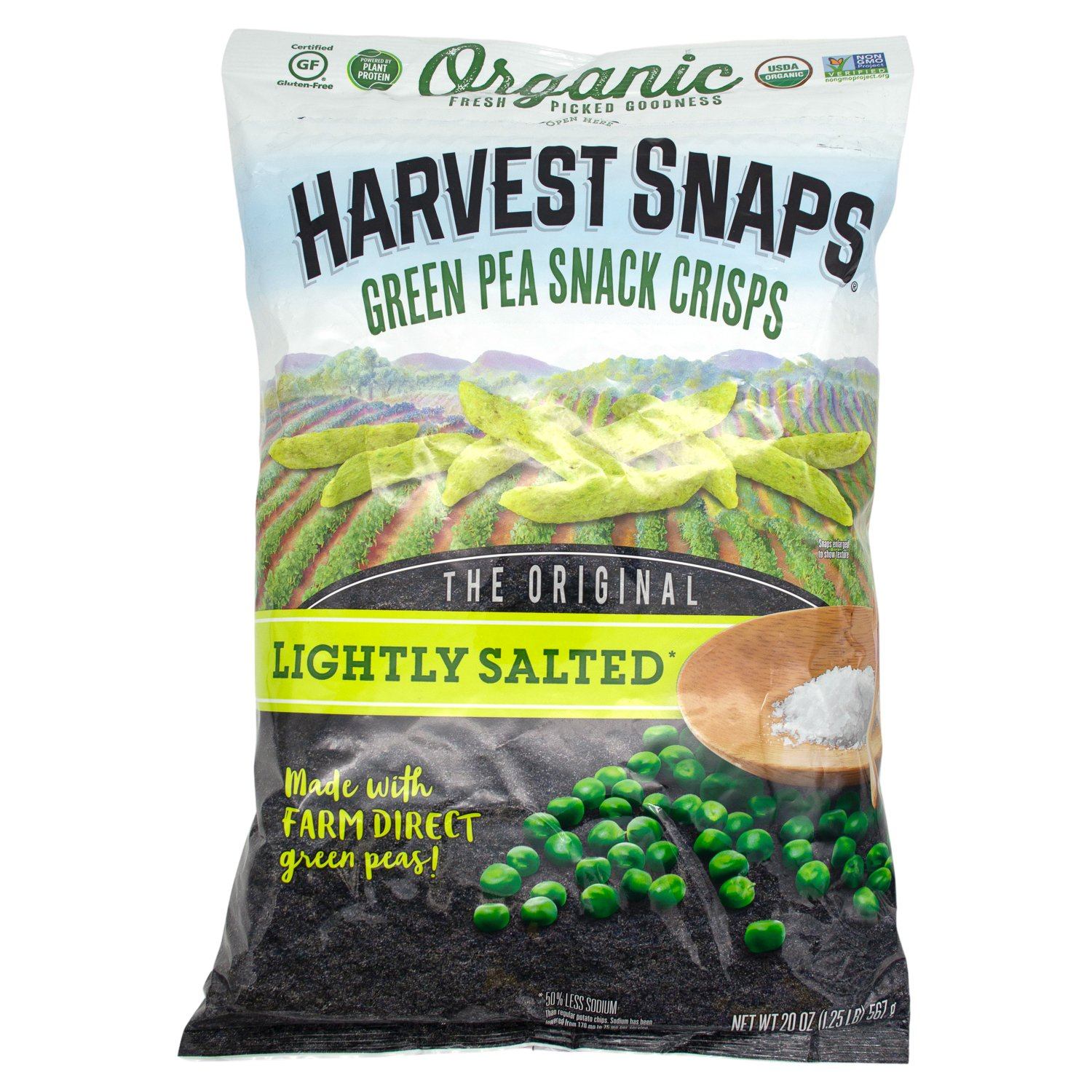 Harvest Snaps Green Pea Snack Crisps Calbee Organic Original 20 Ounce 