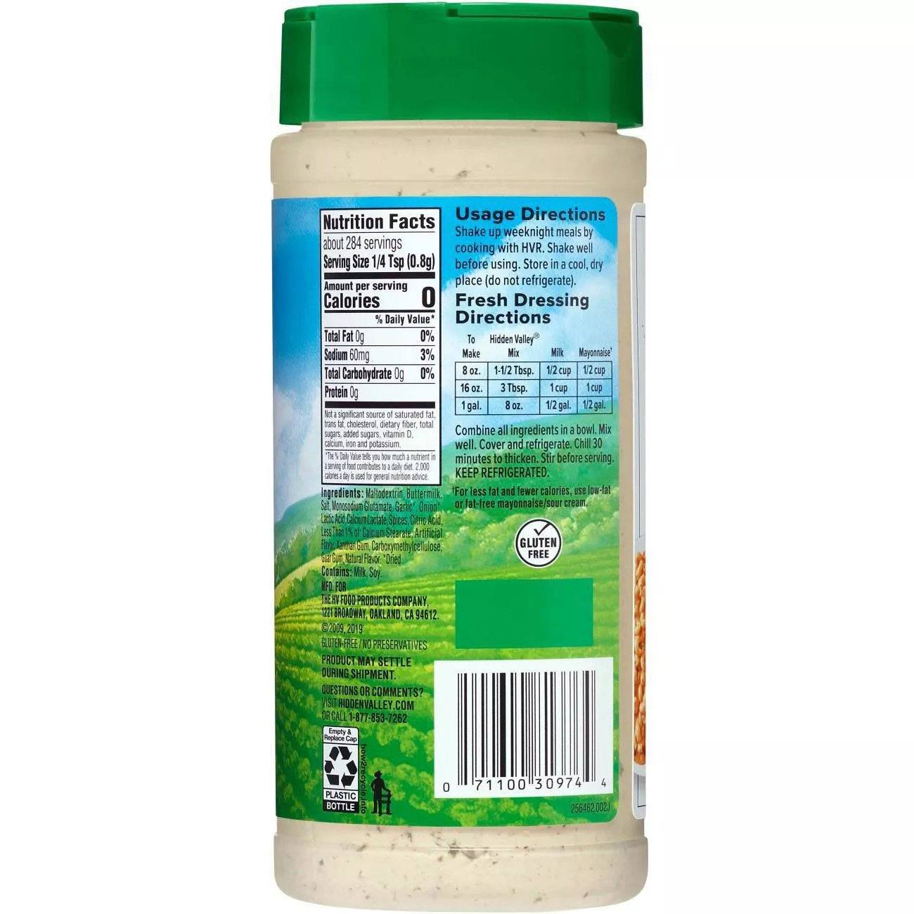 Hidden Valley Ranch Seasoning & Salad Dressing Mix Shaker Hidden Valley Ranch Seasoning & Salad Dressing Mix Shaker