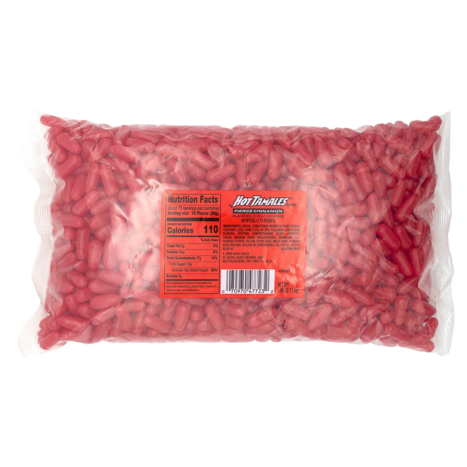 Hot Tamales Fierce Cinnamon Flavored Chewy Candies Hot Tamales 5 Pound 