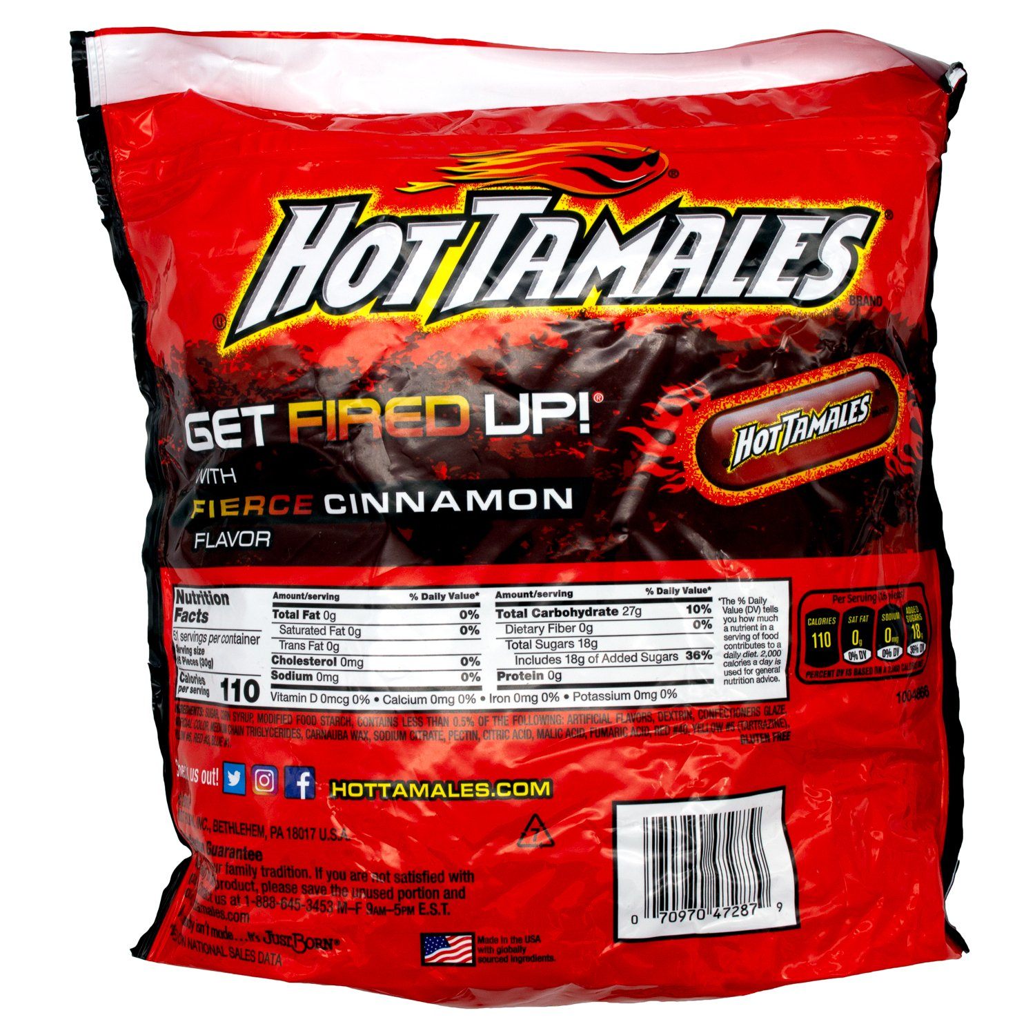 Hot Tamales Fierce Cinnamon Flavored Chewy Candies Hot Tamales 