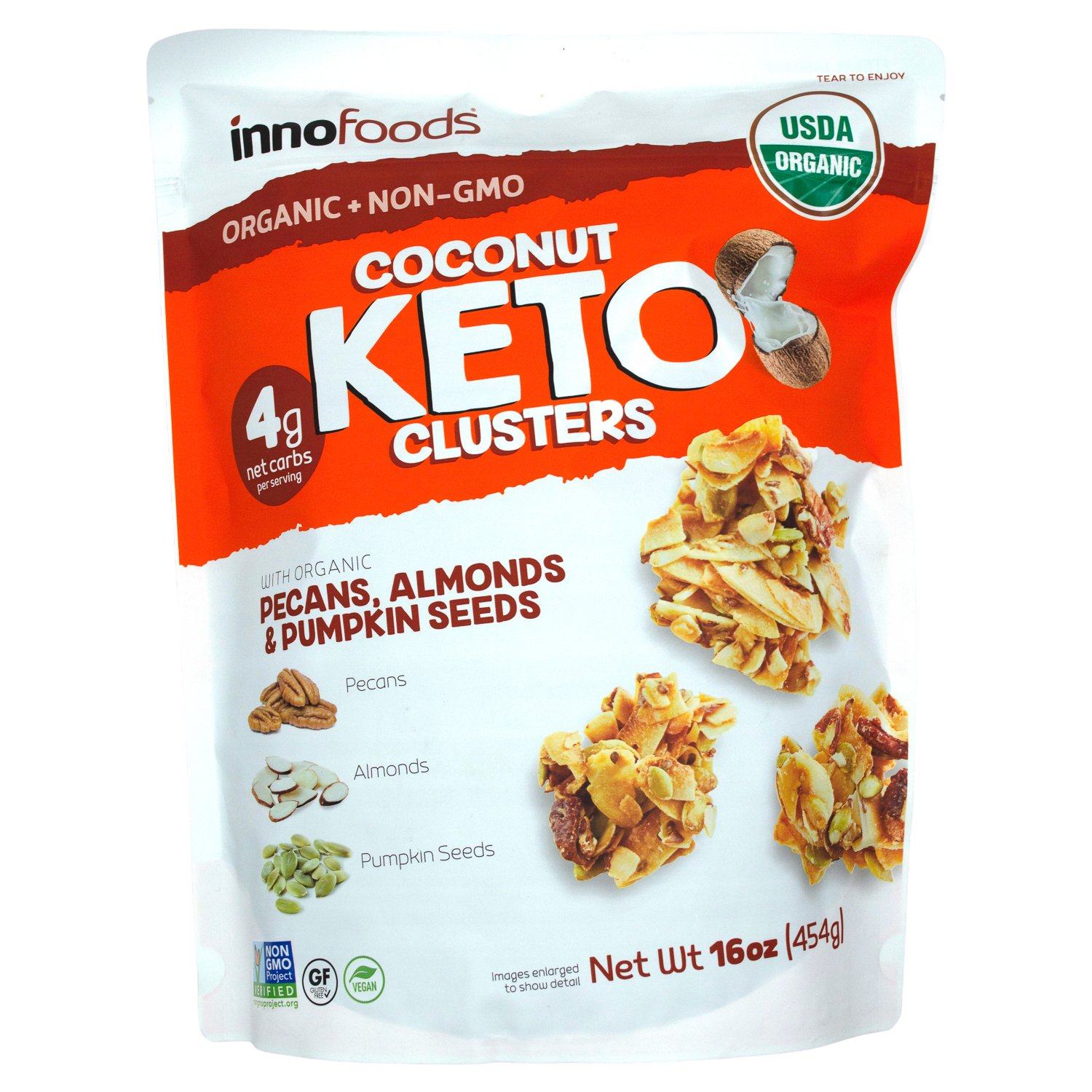 InnoFoods Organic Coconut Clusters InnoFoods Keto 16 Ounce 