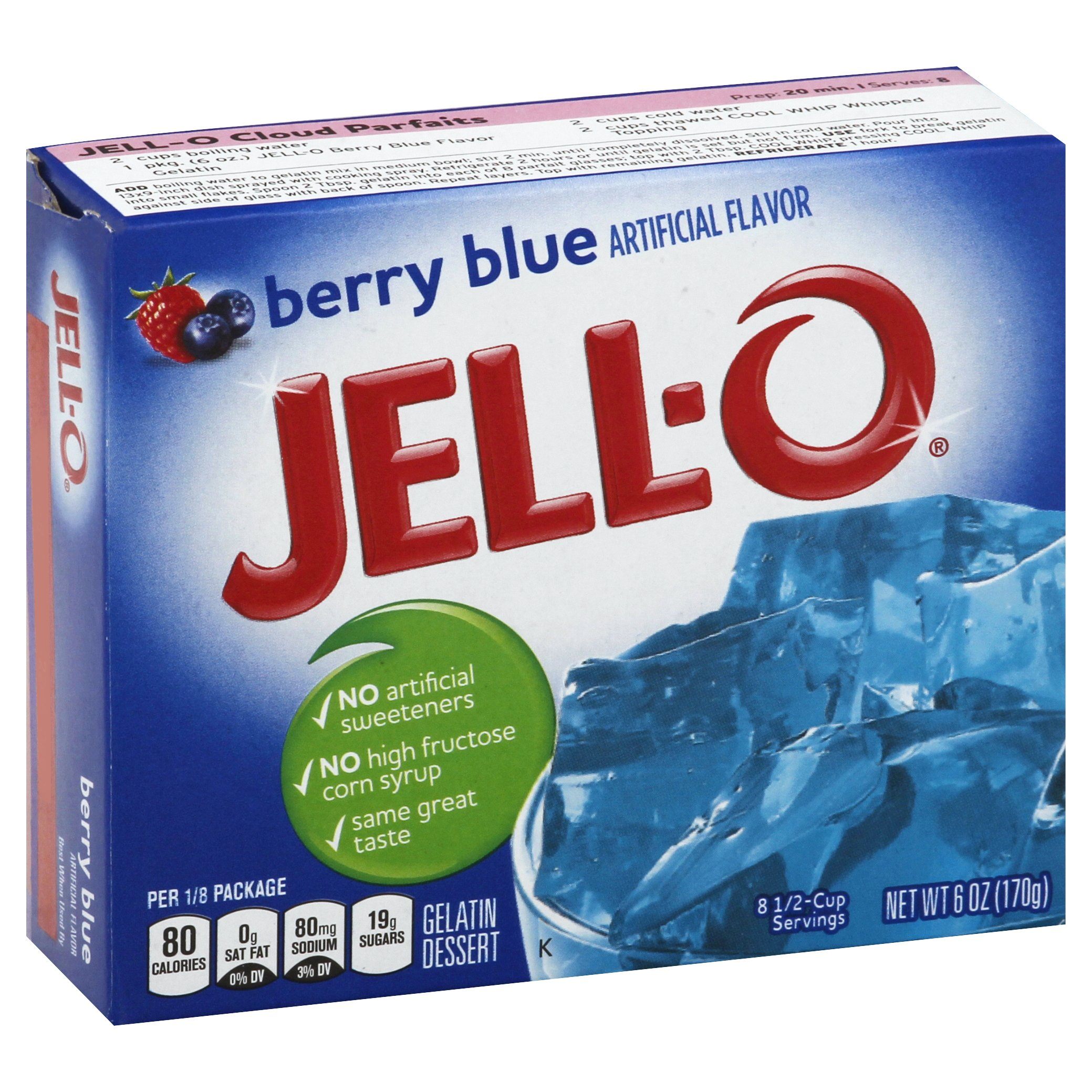 Jell-O Gelatin Mix Jell-O Berry Blue 6 Ounce 