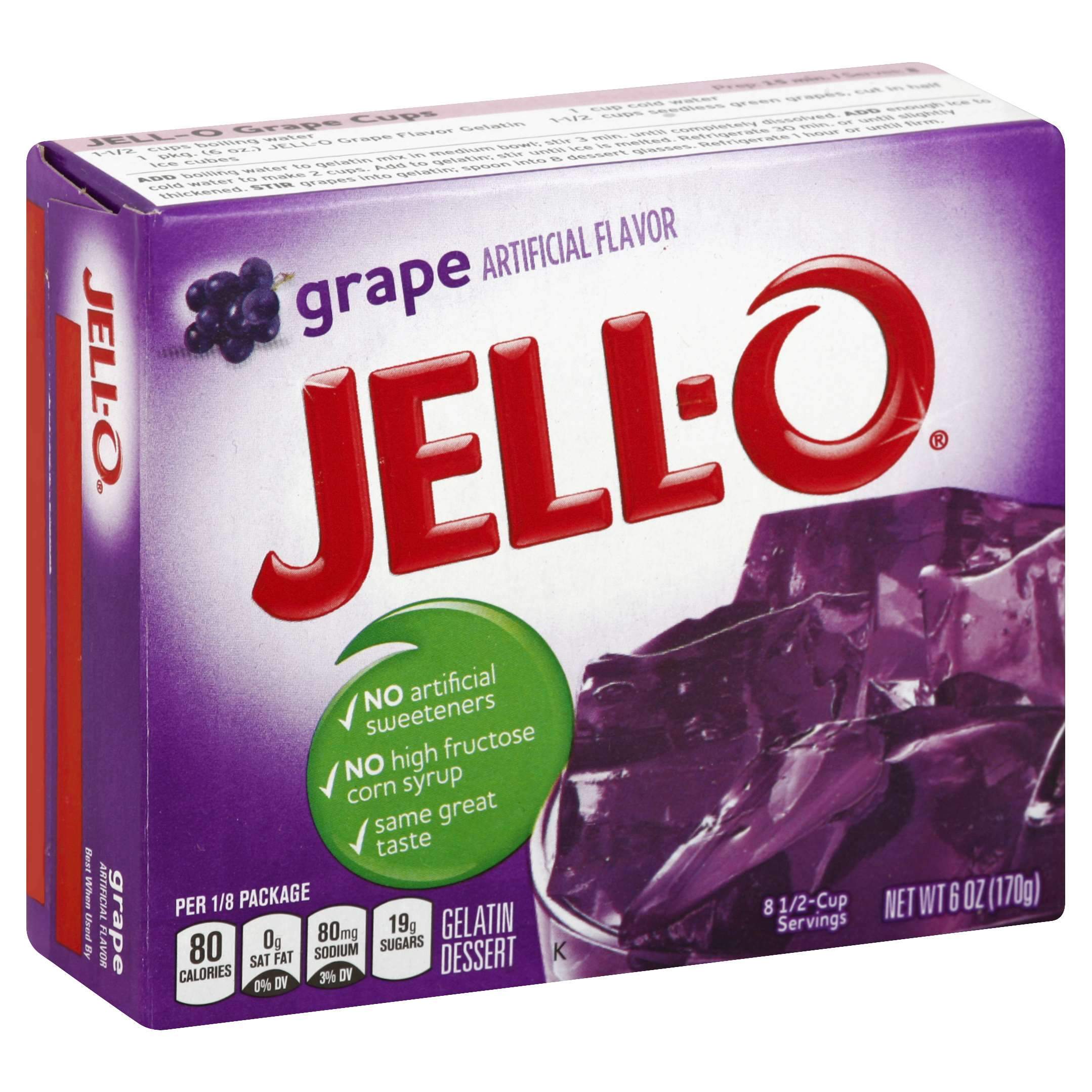Jell-O Gelatin Mix Jell-O Grape 6 Ounce 