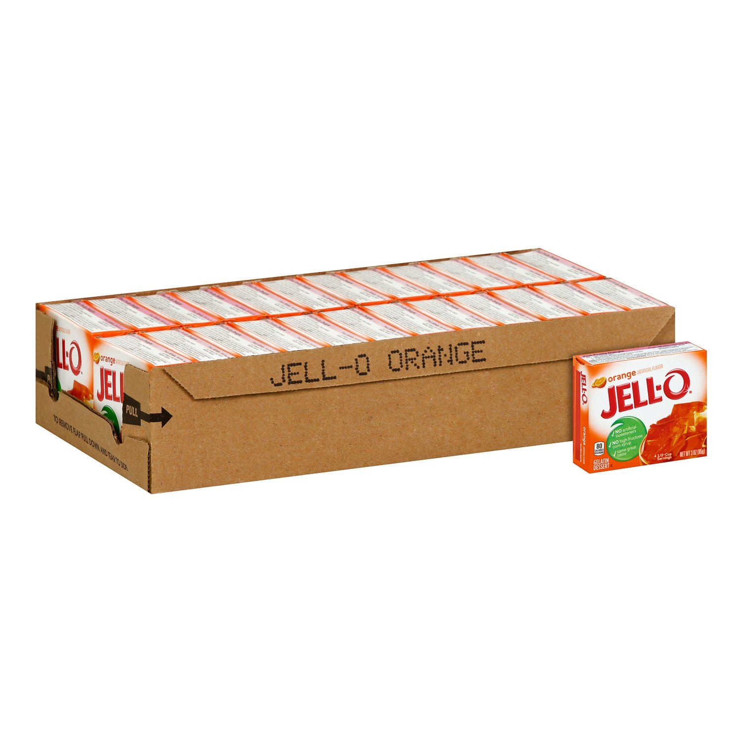 Jell-O Gelatin Mix Jell-O Orange 3 Oz-24 Count 