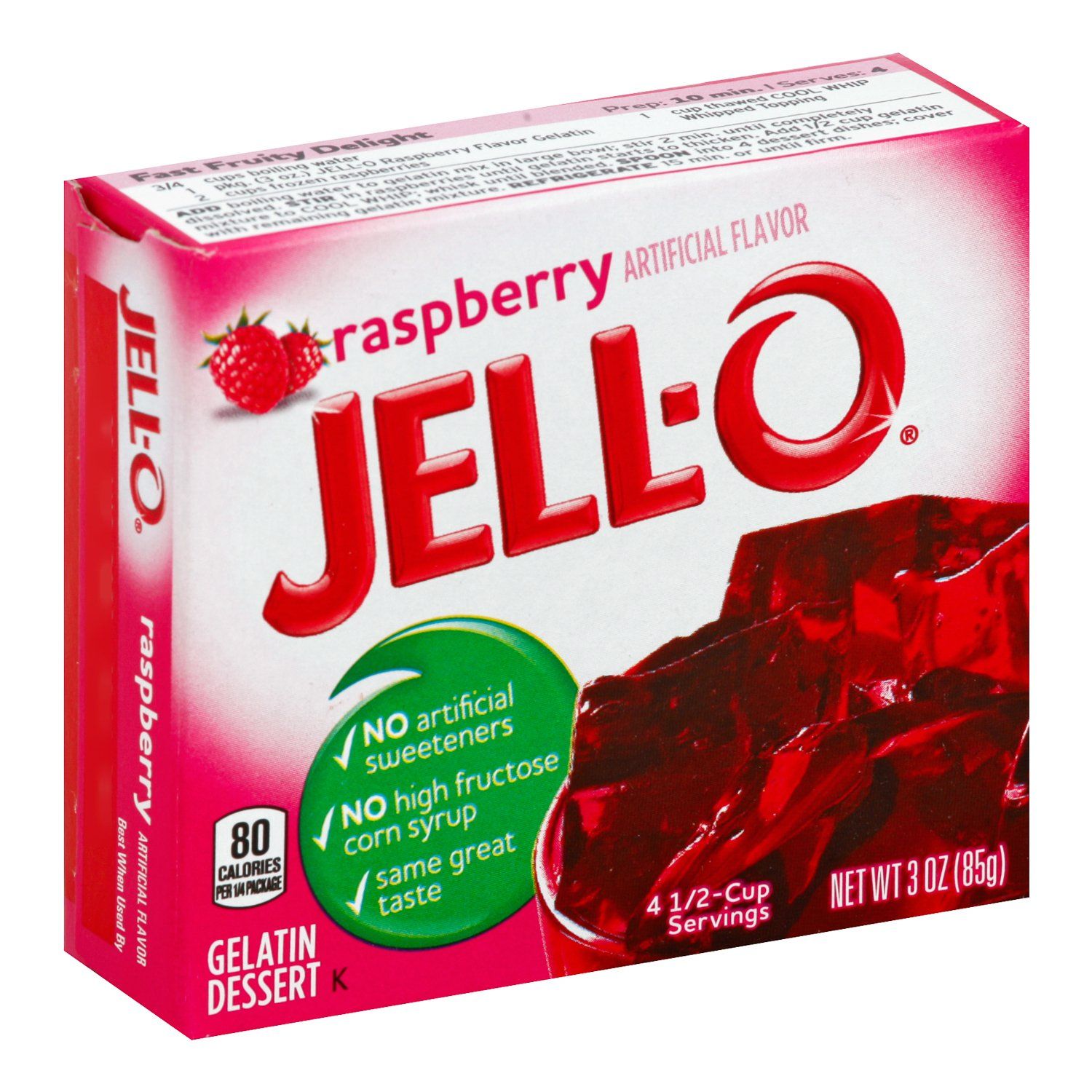 Jell-O Gelatin Mix Jell-O Raspberry 3 Ounce 