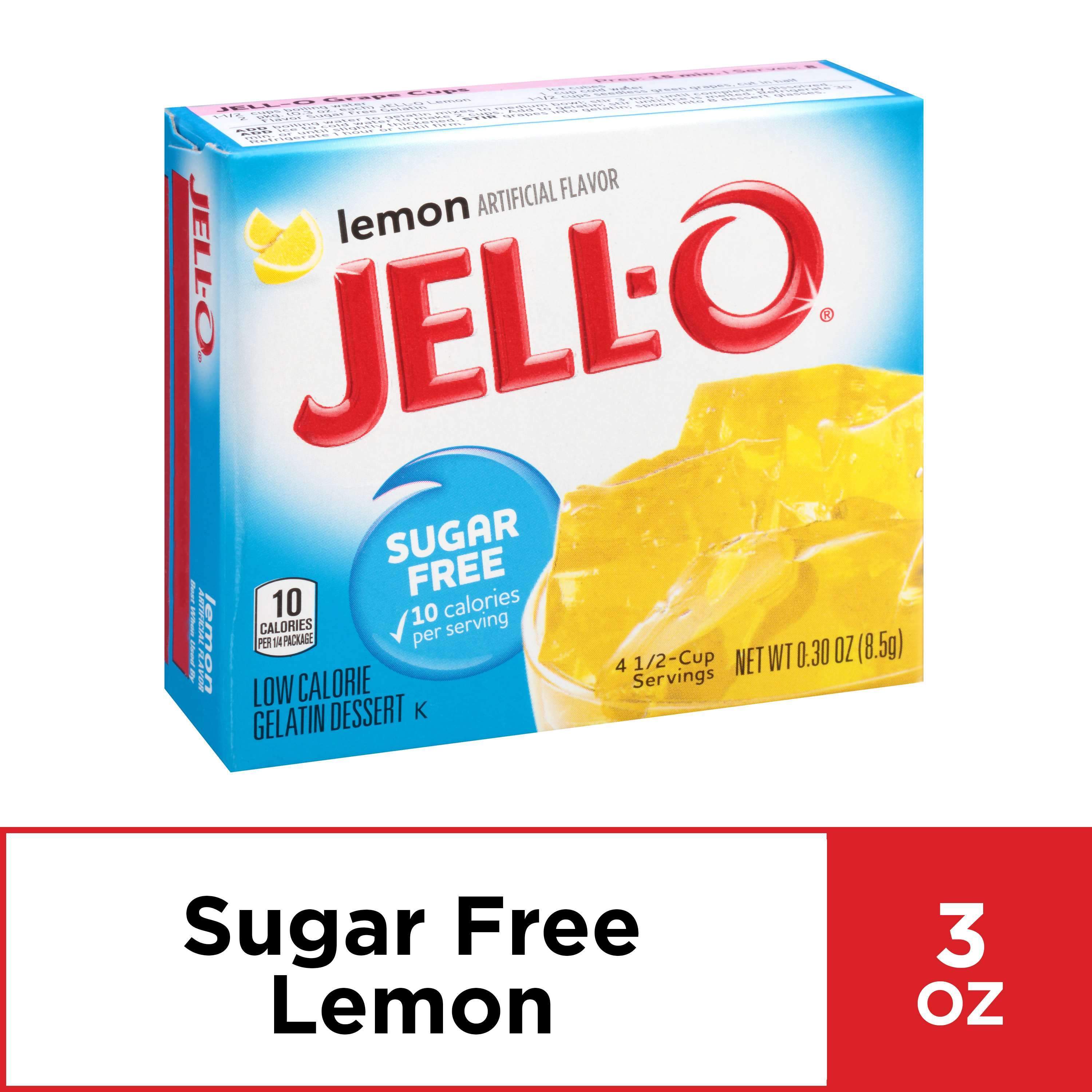 Jell-O Gelatin Mix Sugar Free Jell-O Sugar Free Lemon 0.3 Ounce 