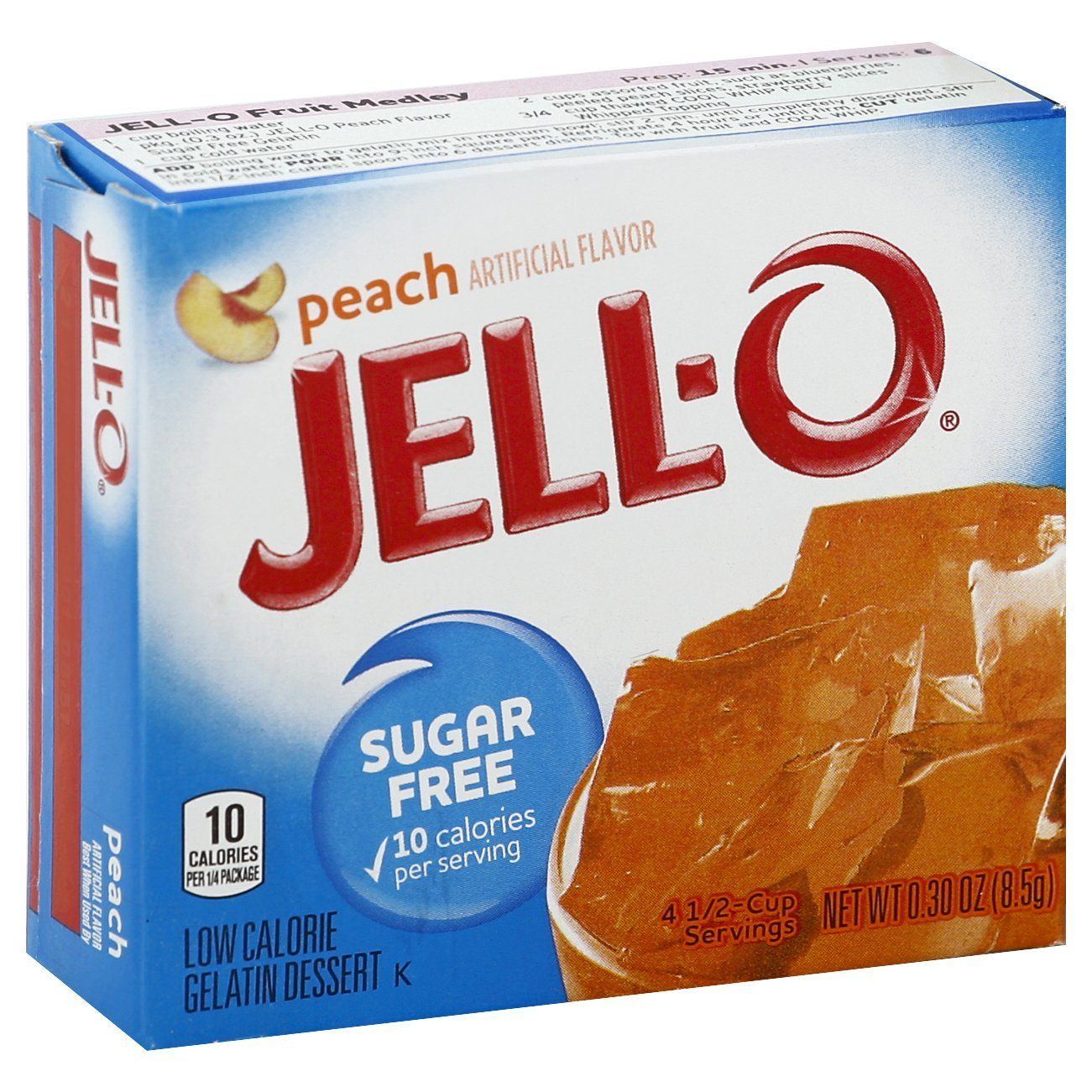 Jell-O Gelatin Mix Sugar Free Jell-O Sugar Free Peach 0.3 Ounce 