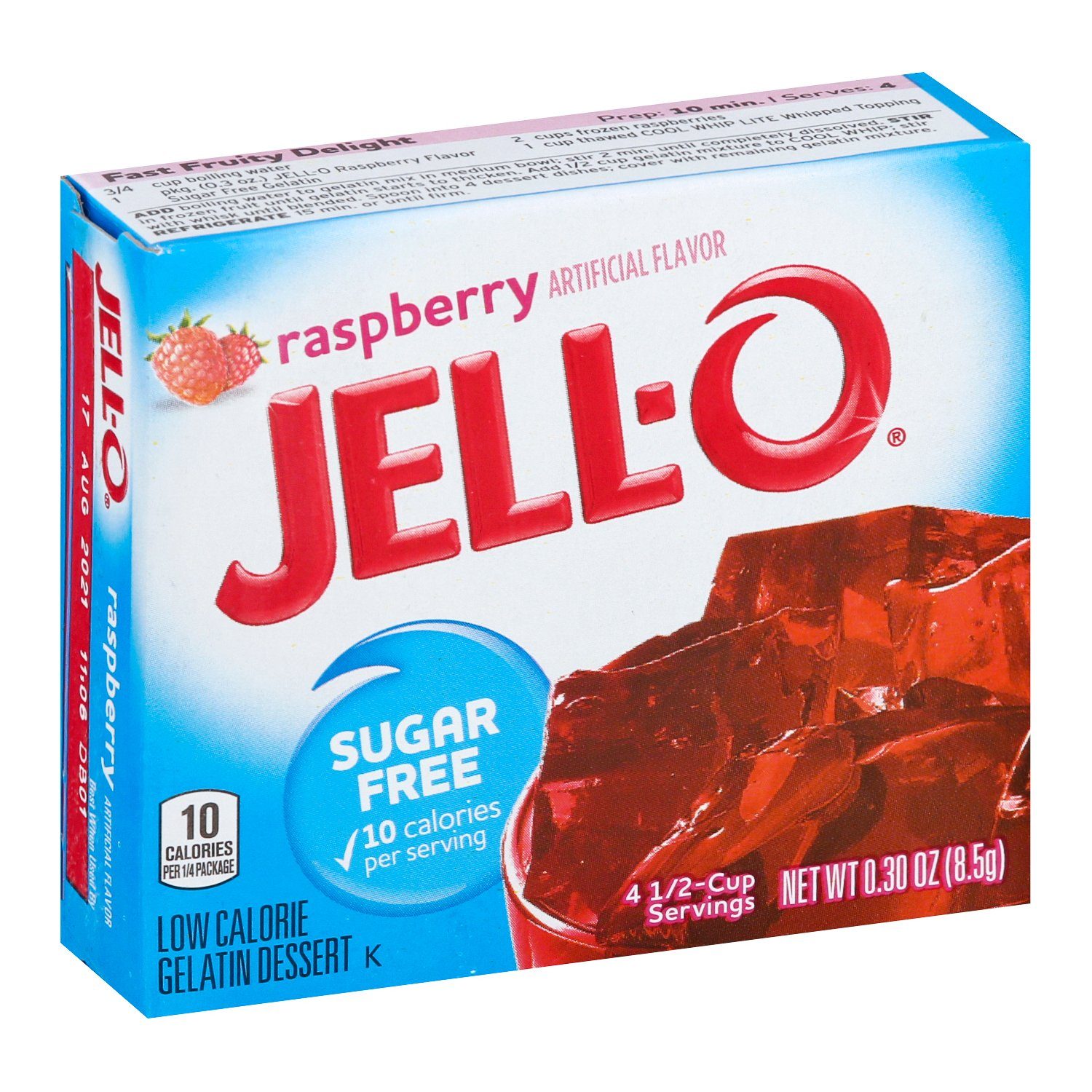 Jell-O Gelatin Mix Sugar Free Jell-O Sugar Free Raspberry 0.3 Ounce 