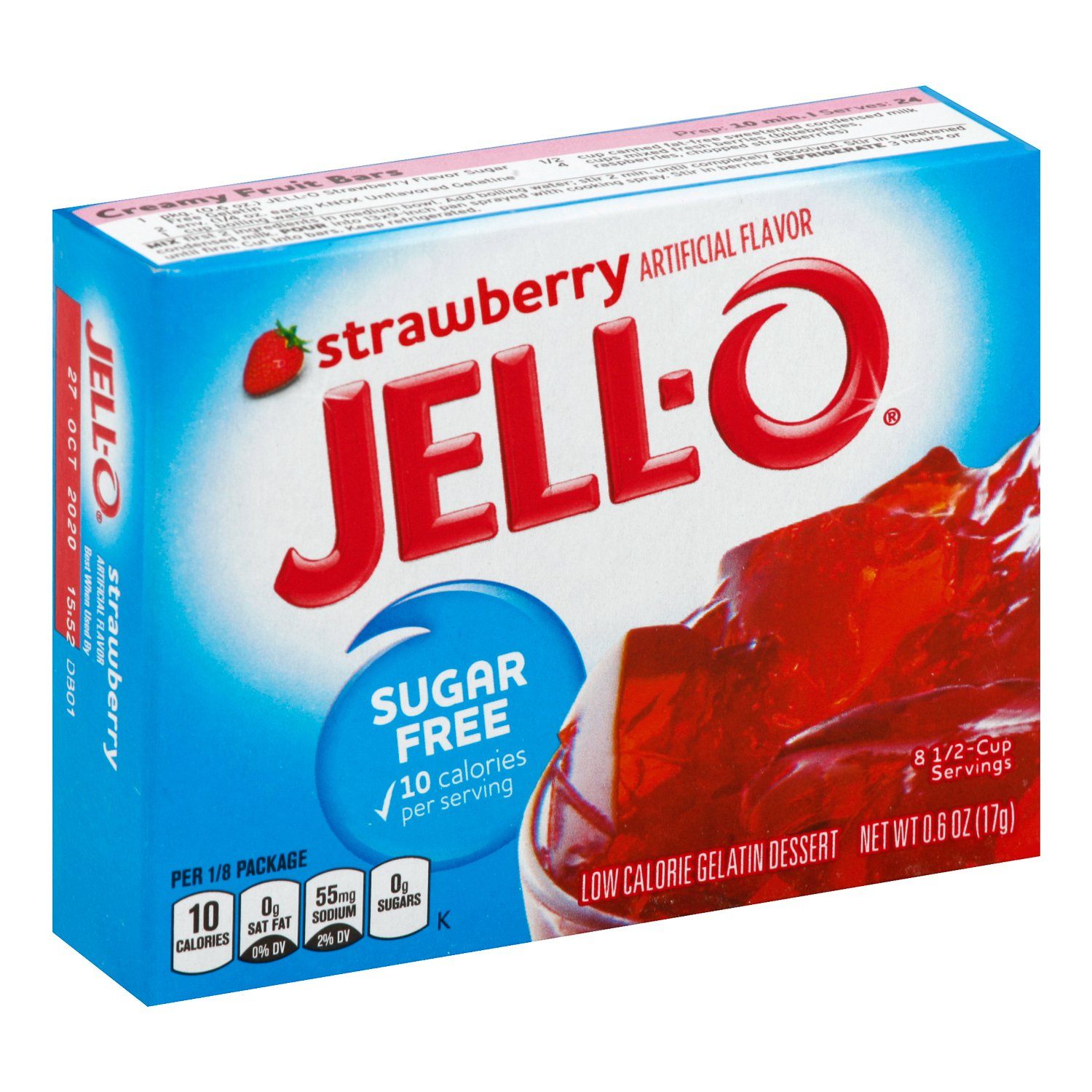 Jell-O Gelatin Mix Sugar Free Jell-O Sugar Free Strawberry 0.6 Ounce 
