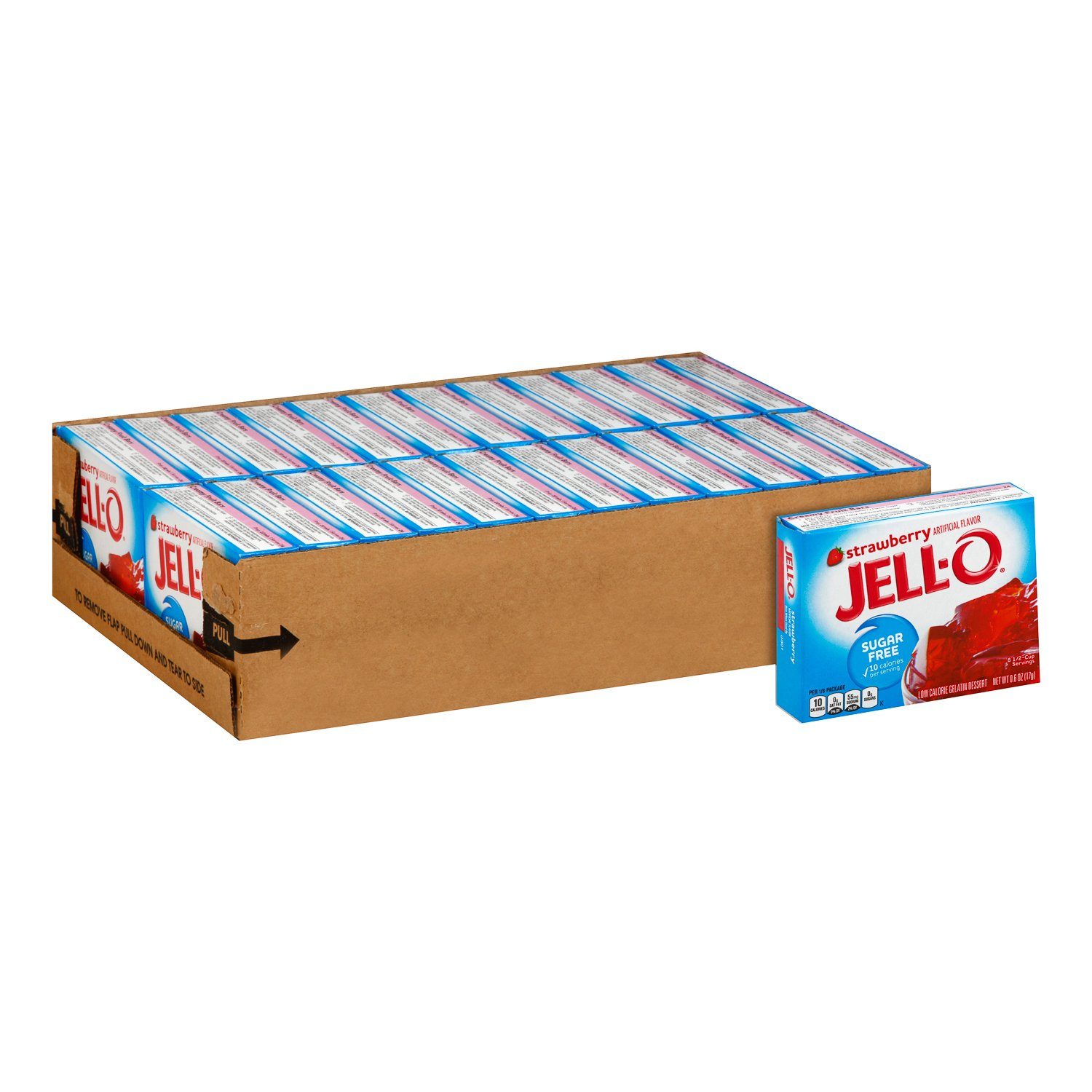Jell-O Gelatin Mix Sugar Free Jell-O Sugar Free Strawberry 0.6 Oz-24 Count 