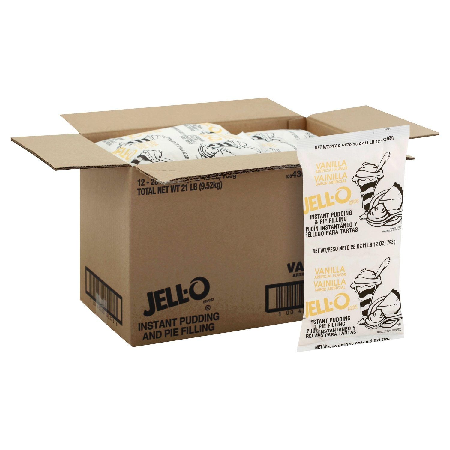Jell-O Instant Pudding & Pie Filling Mixes Jell-O Vanilla 1.75 lb-12 Count 