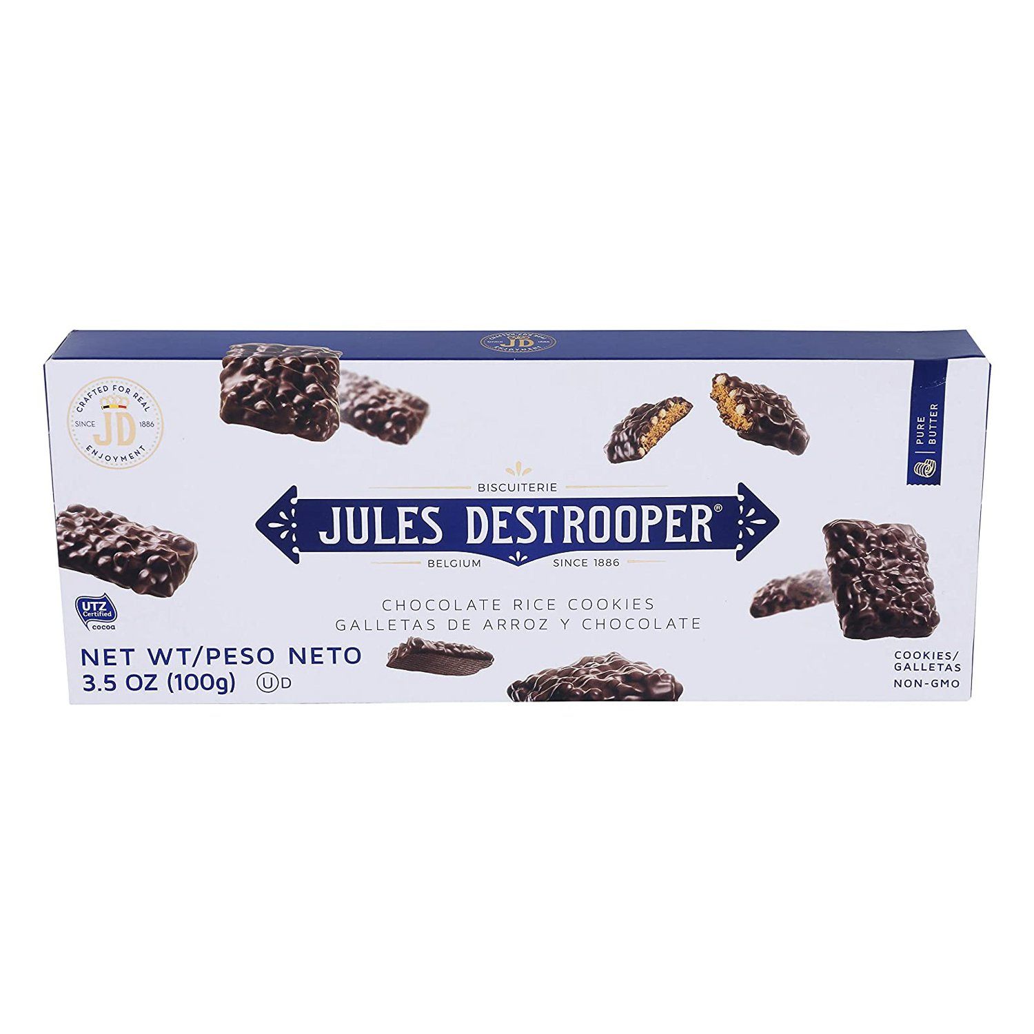 Jules Destrooper with Chocolate Meltable Jules Destrooper Chocolate Rice 3.5 Ounce 