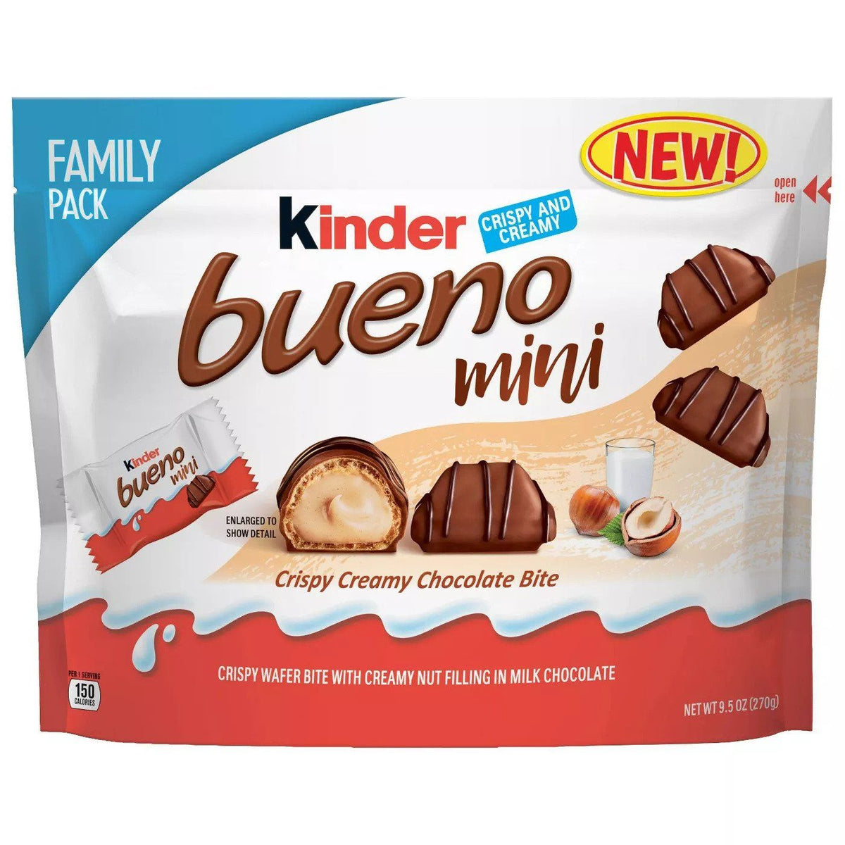 Kinder Bueno Crispy Creamy Chocolate Bar, .75 oz, 4 count