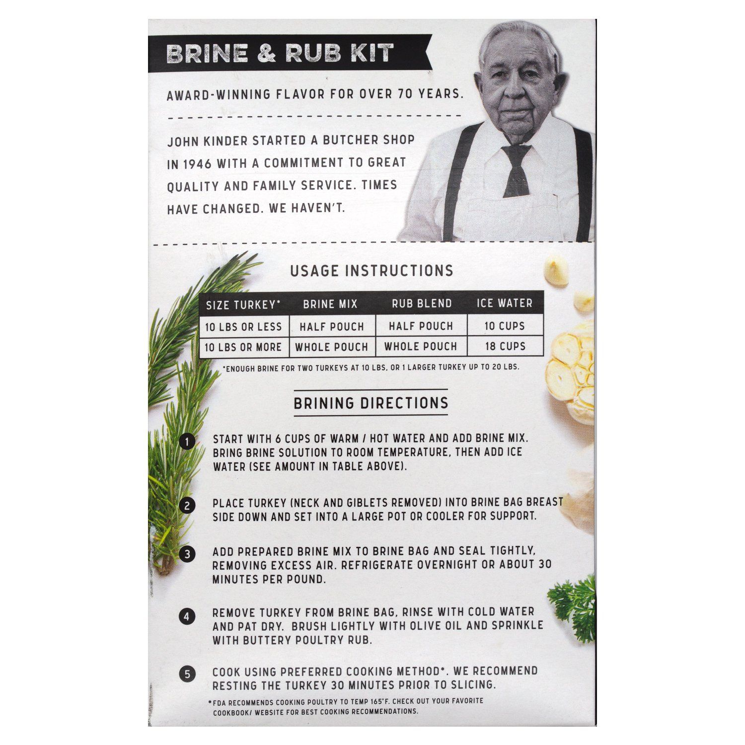 thumbnail image 2 of Organic Turkey Brine Kit MFF30 - 13 Oz. Garlic Rosemary Brine With BPA... 2 of 13
