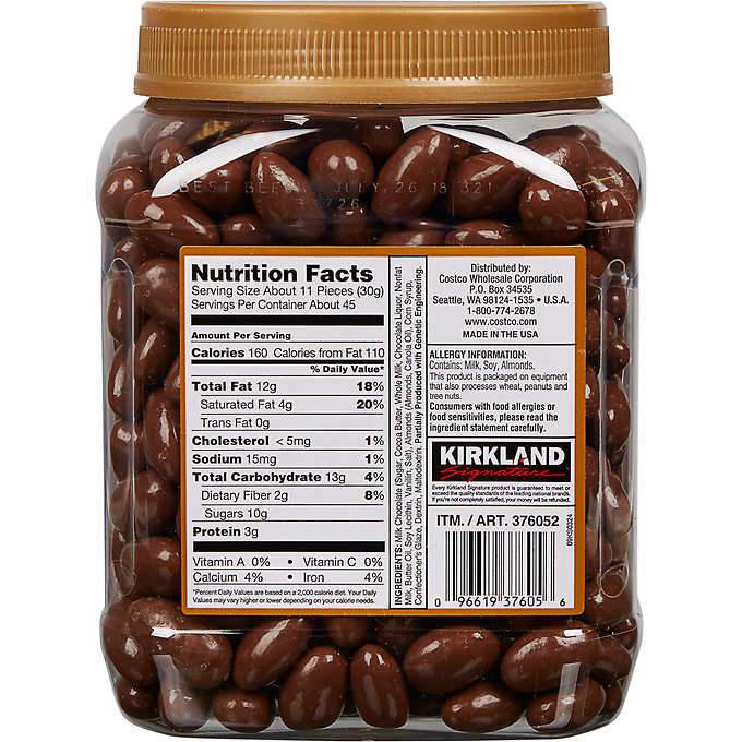 Kirkland Signature Almonds, Milk Chocolate, 3 Pound Kirkland Signature 