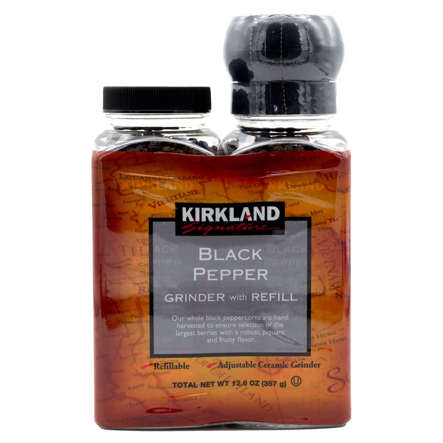 Kirkland Signature Black Pepper Kirkland Signature Pepper with Grinder & Refill 12.6 Ounce 