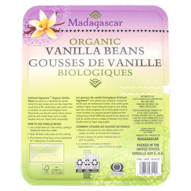 Kirkland Signature Madagascar Organic Gourmet Vanilla Beans Kirkland Signature 