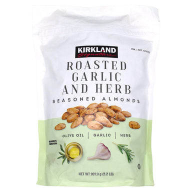 Kirkland Signature Roasted Garlic and Herb Seasoned Almonds Kirkland Signature Garlic and Herb 35.2 Ounce 